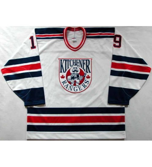 Custom OHL Kitchener Rangers 1994-01 19 Devereaux Hockey Jersey Home White